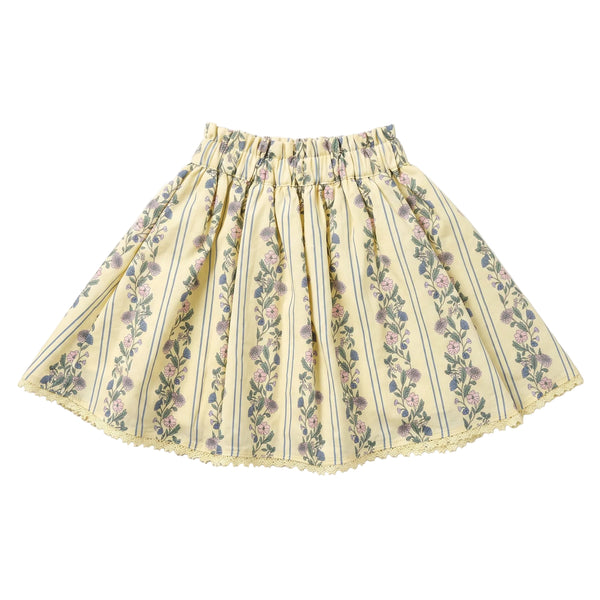 Margo Skirt- Yellow Floral Stripe