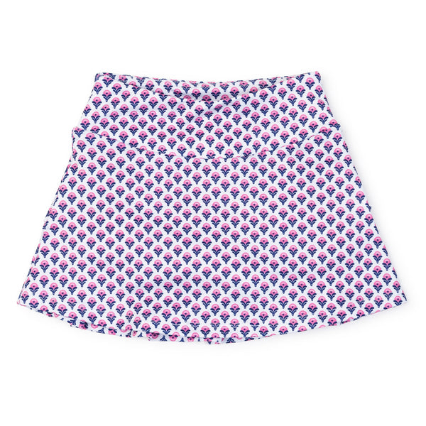 Margot Performance Skort- Boho Floral Hot Pink Navy