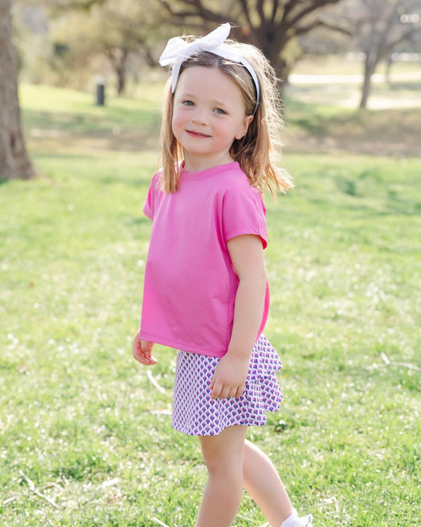 Margot Performance Skort- Boho Floral Hot Pink Navy