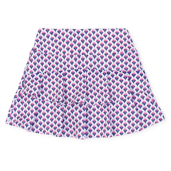 Margot Performance Skort- Boho Floral Hot Pink Navy