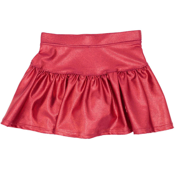 Gathered Skort- Maroon Shimmer