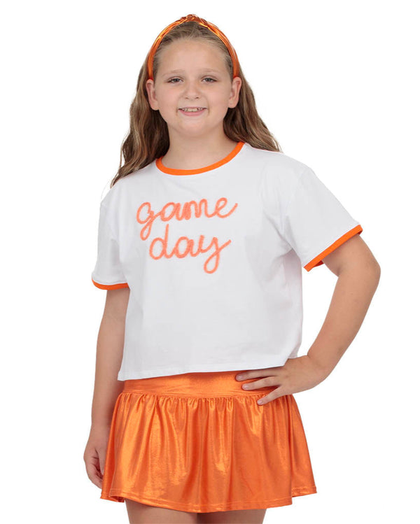 Tinsel Game Day Ringer Boxy T- Orange
