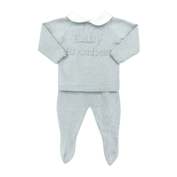 Baby Brother Footed Set- Light Blue