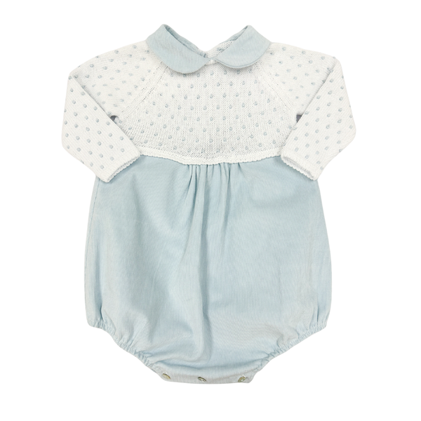 Collar Dot Corduroy Bubble- Blue