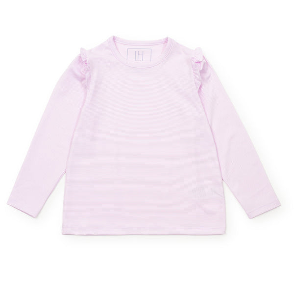 Mia LS Performance Top- Pink Stripes