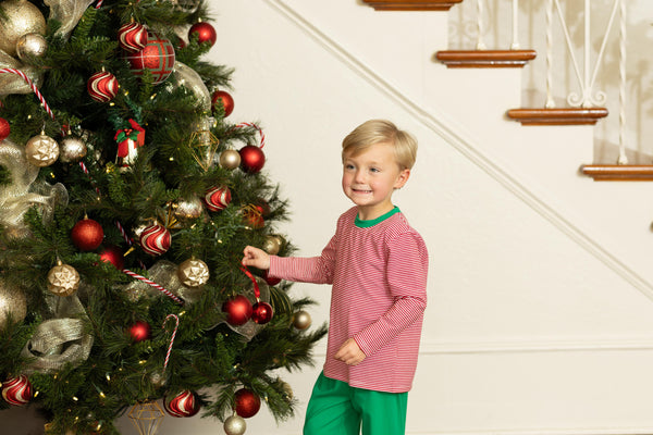 Miller Pants Set- Red Stripe/Green