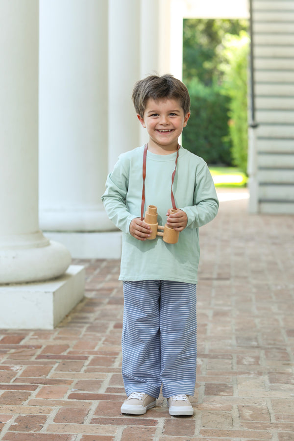 Miller Pant Set- Blue Stripe/Sage