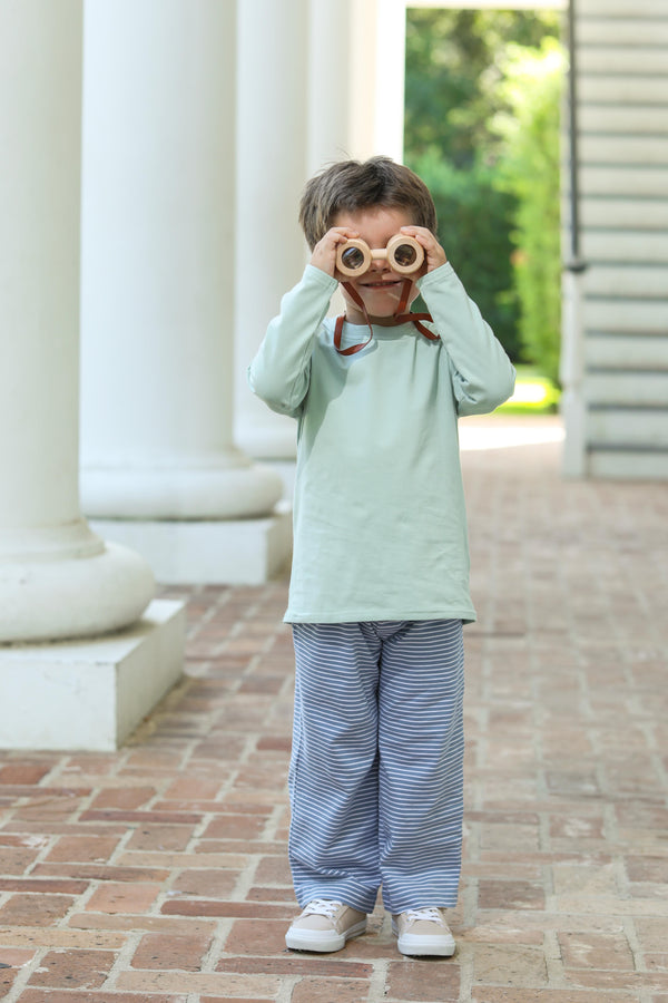 Miller Pant Set- Blue Stripe/Sage