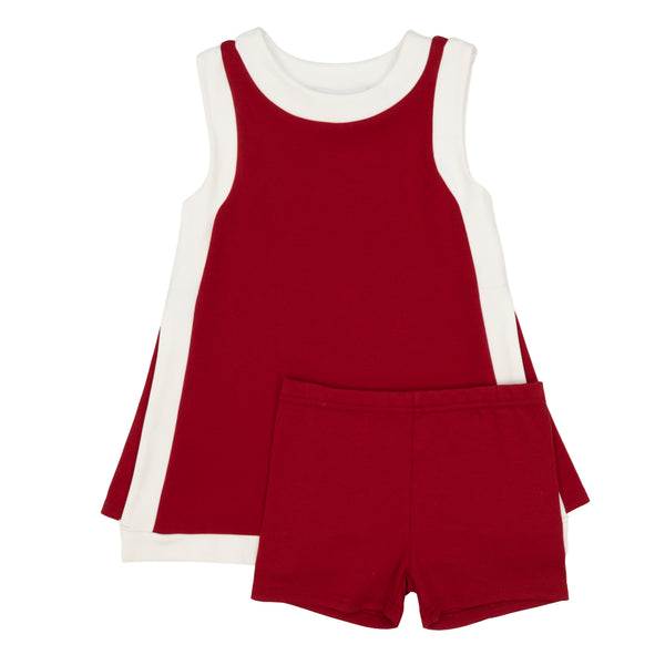 Skylar Dress W/ Shorts- Red