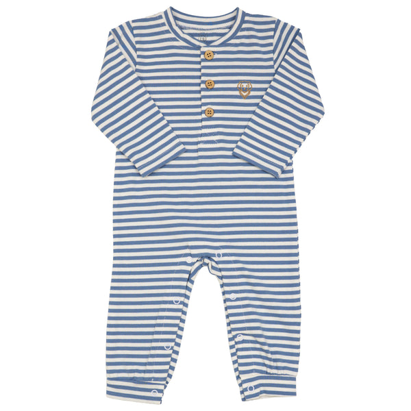 Easton Romper- Blue Stripe