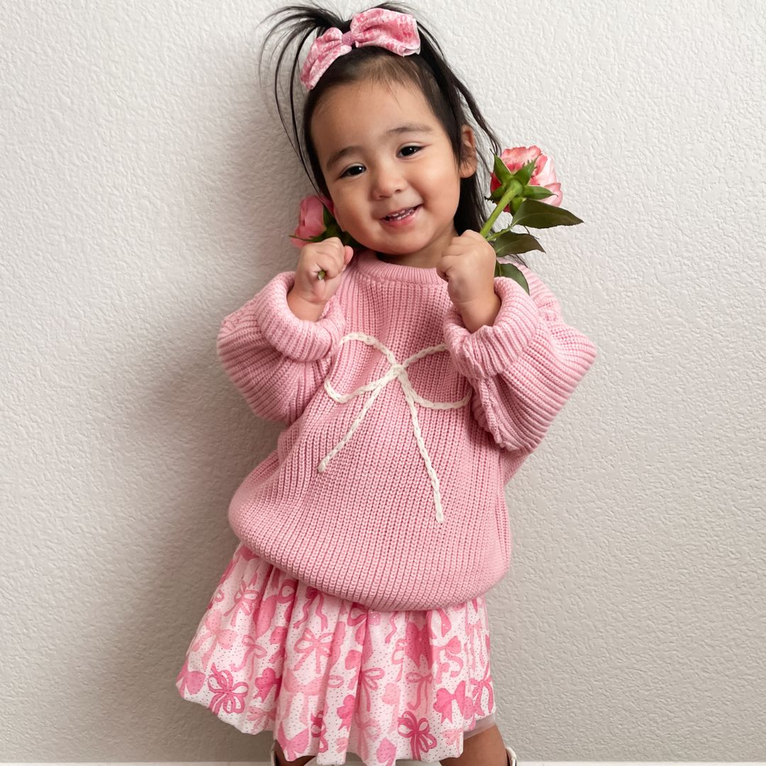 Bow Yarn Knit Sweater – Smock Candy
