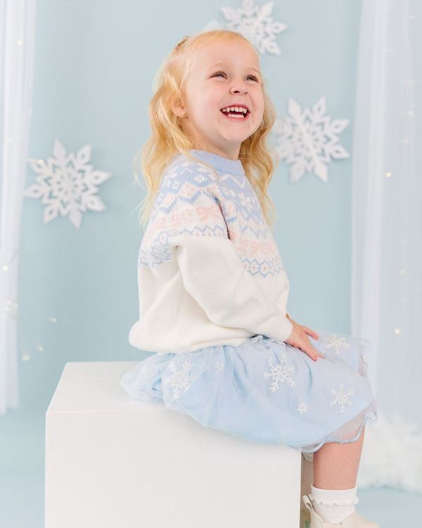Glitter Snowflake Scalloped Tutu Skirt