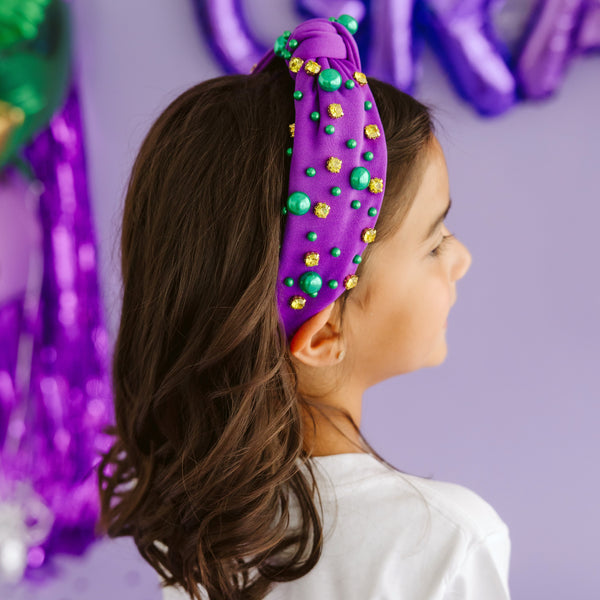 Mardi Gras Gemstone Headband- Small