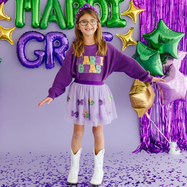 Mardi Gras Knit Sweater