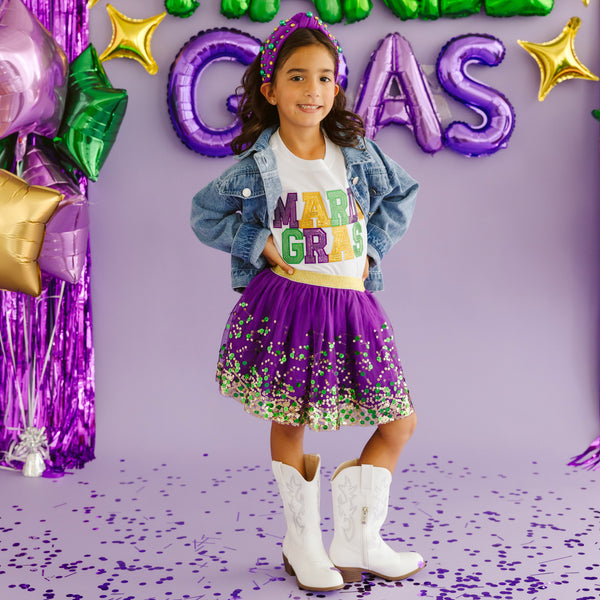 Mardi Gras Sequin Patch T-Shirt