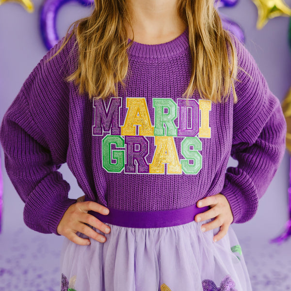 Mardi Gras Knit Sweater