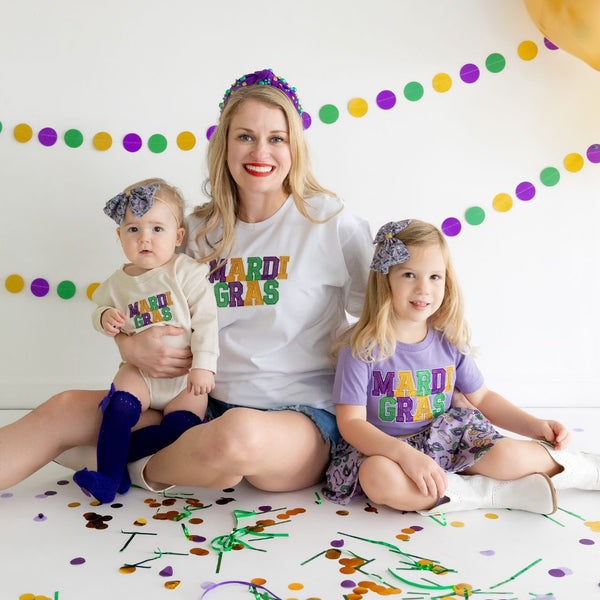 Mardi Gras Patch T-Shirt - Lavender