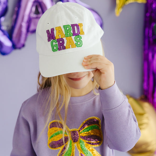 Mardi Gras Sequin Patch Hat