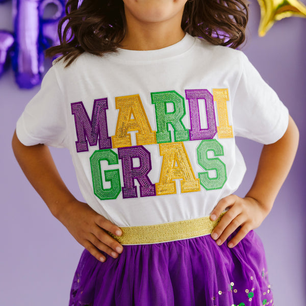 Mardi Gras Sequin Patch T-Shirt