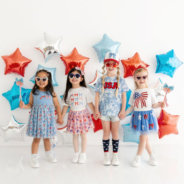Patriotic Sequin Bow Patch T-Shirt