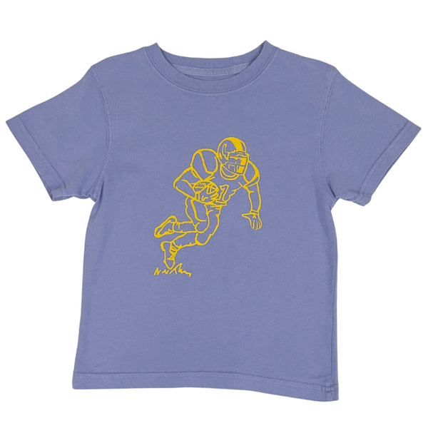 Purple/Yellow Football Player T-Shirt