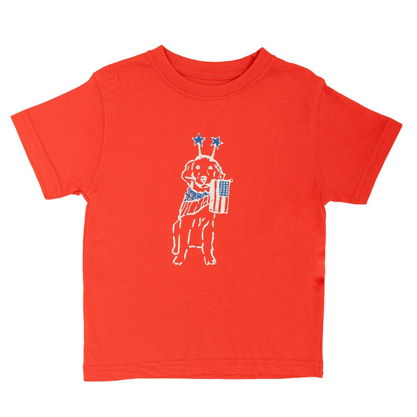 Red Patriotic Dog T-Shirt