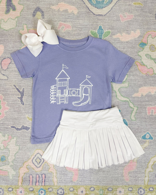 Mini Pleated Skort- Solid White