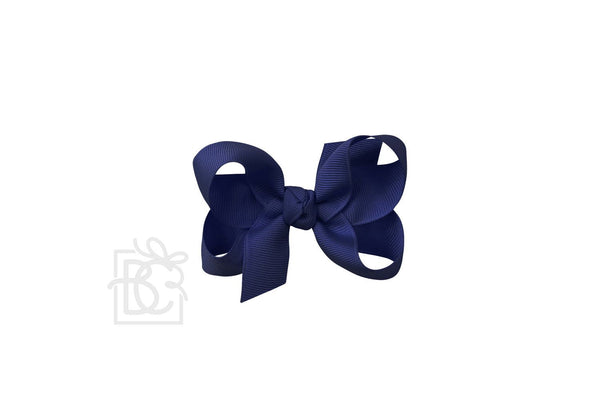 Grosgrain Bow On Clip- Navy