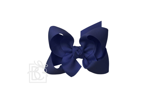 Grosgrain Bow On Clip- Navy