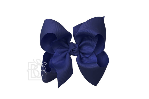 Grosgrain Bow On Clip- Navy