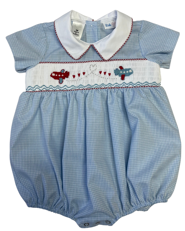Valentine Airplane Smocked Bubble