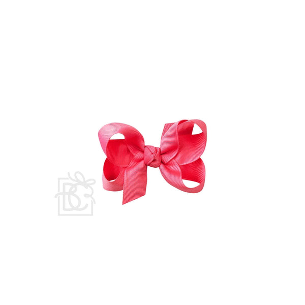 Grosgrain Bow On Clip- Neon Pink
