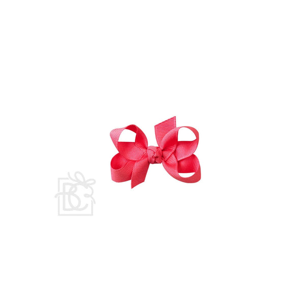 Grosgrain Bow On Clip- Neon Pink
