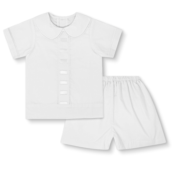 Nate Short Set- Blessings White w/ Ecru