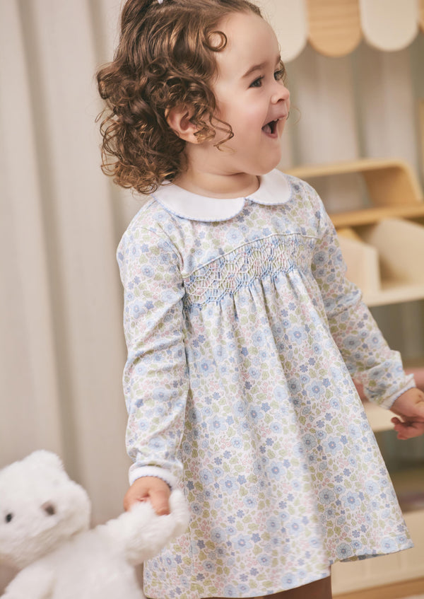 Blue Meadow LS Smocked Dress