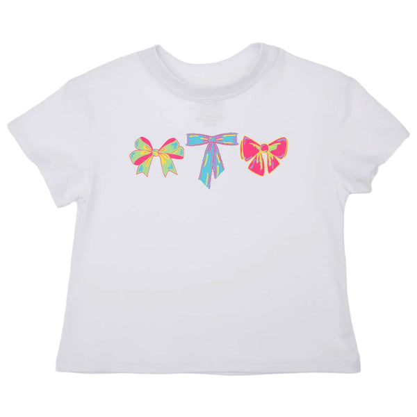 Neon Bows Boxy T- White