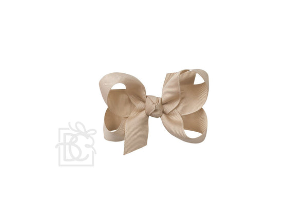 Grosgrain Bow On Clip- Oatmeal