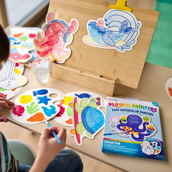 Playful Painters: Easy Watercolor Painting Kit- Ocean Pals (25 PC Set)