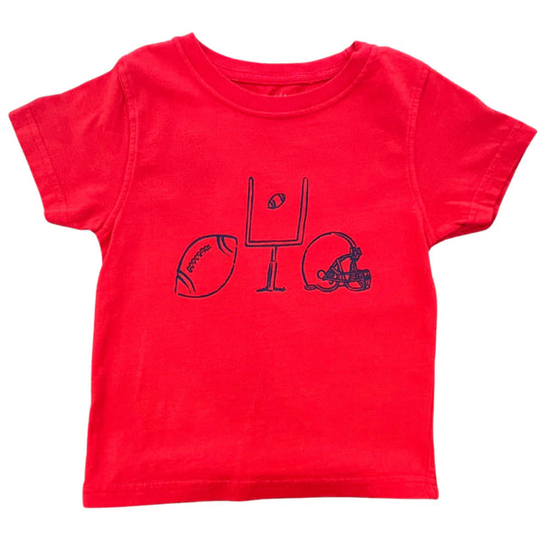Red/Navy Football Trio T-Shirt