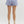 Solid High-Waisted Shorts- Misty Blue