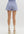 Solid High-Waisted Shorts- Misty Blue
