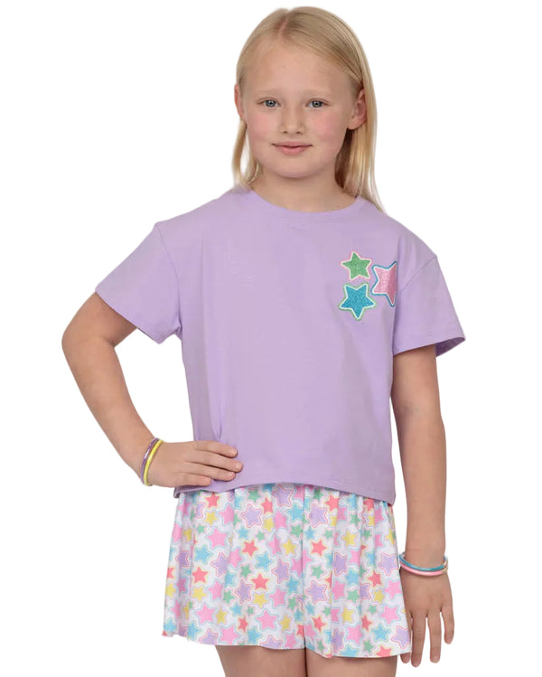 Glitter Stars Lavender Boxy T