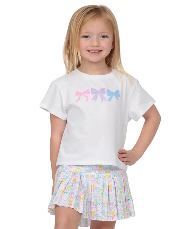 Pastel Bows Screen Print White Boxy T