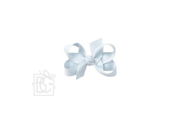 Grosgrain Bow On Clip- Powder Blue