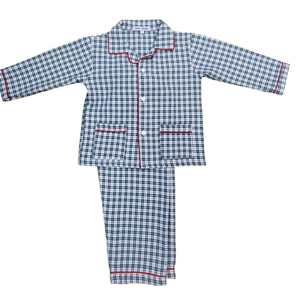 Green Plaid W/Red Trim Pajamas