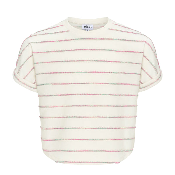 Fran Top- Green/Pink Stripe