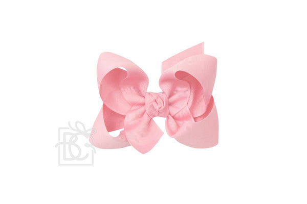 Grosgrain Bow On Clip- Pink