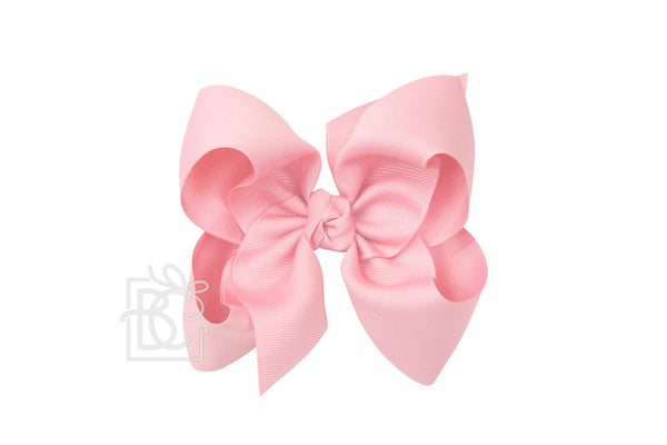 Grosgrain Bow On Clip- Pink
