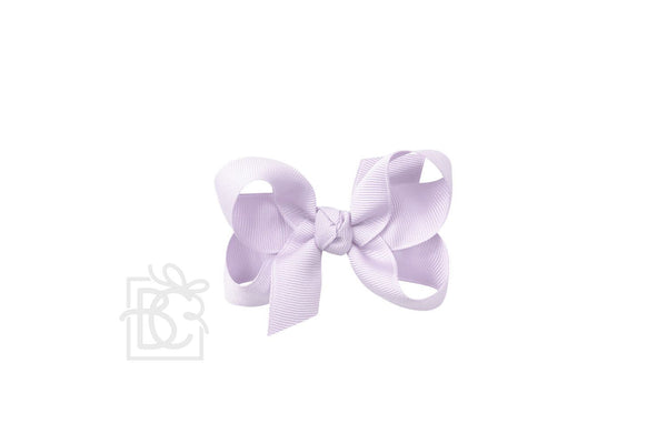 Grosgrain Bow On Clip- Powder Orchid