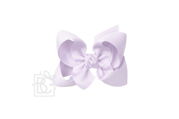 Grosgrain Bow On Clip- Powder Orchid